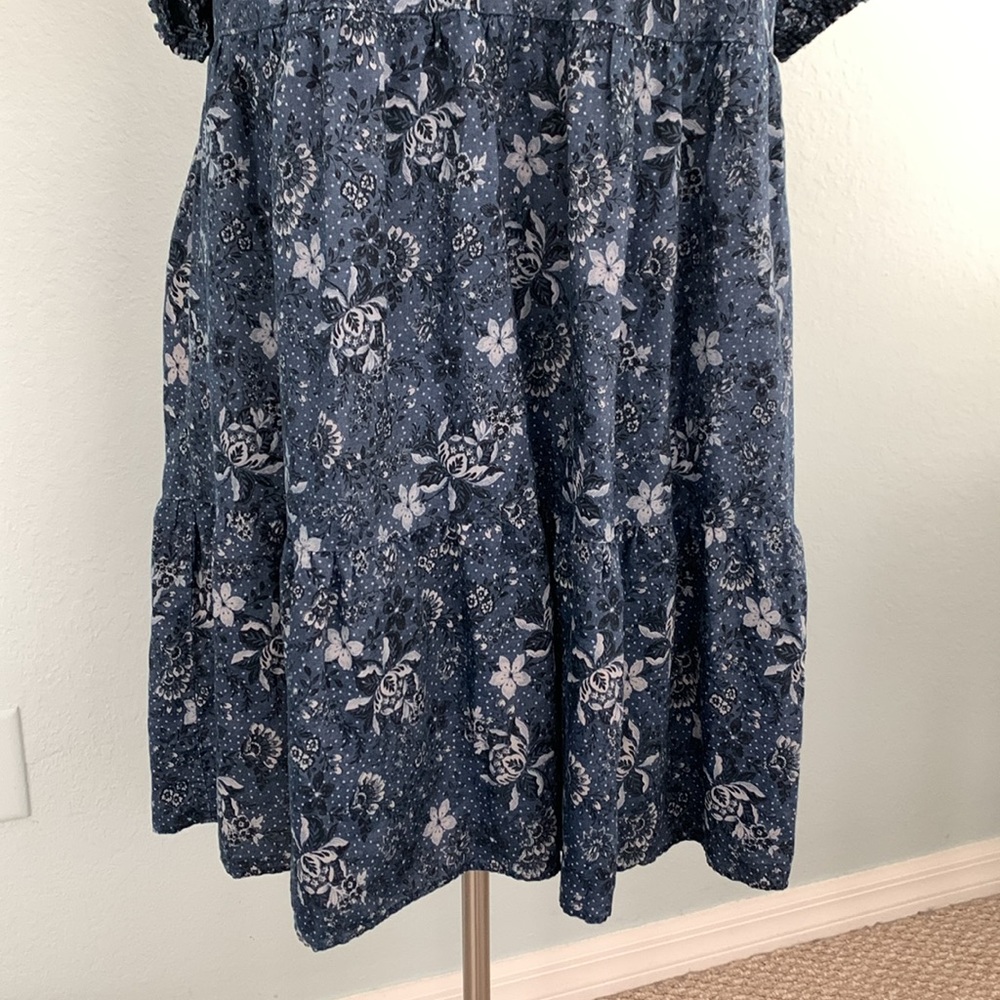 Torrid Chambray Puff Sleeve Smocked Dress - Picture 11 of 14